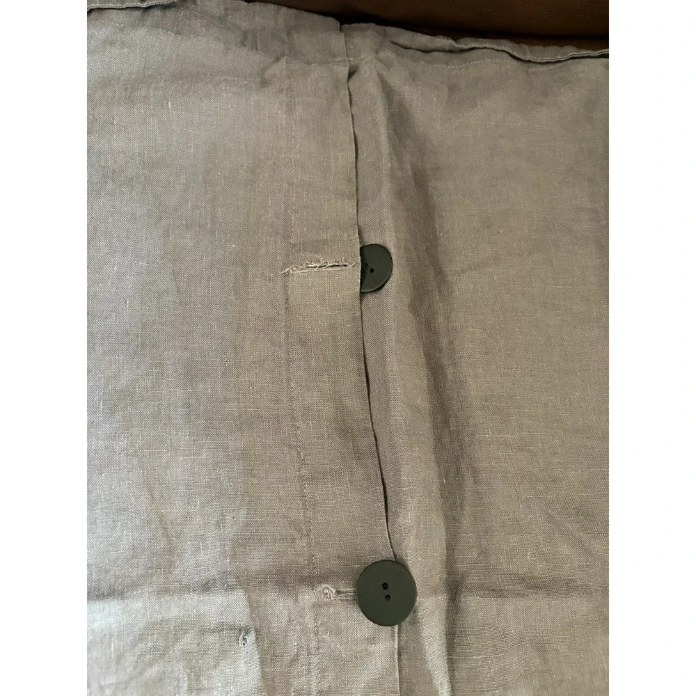 Peacock Alley Pillow 2 Pc Shams Textured Linen gray Made In Portugal LOOK
